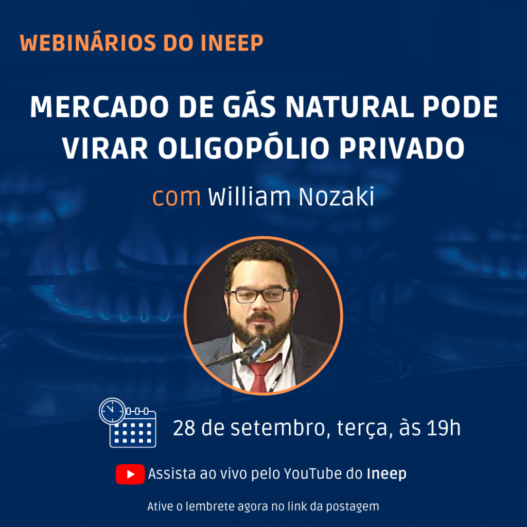 Webnário do Ineep: mercado de gás natural pode virar oligopólio privado